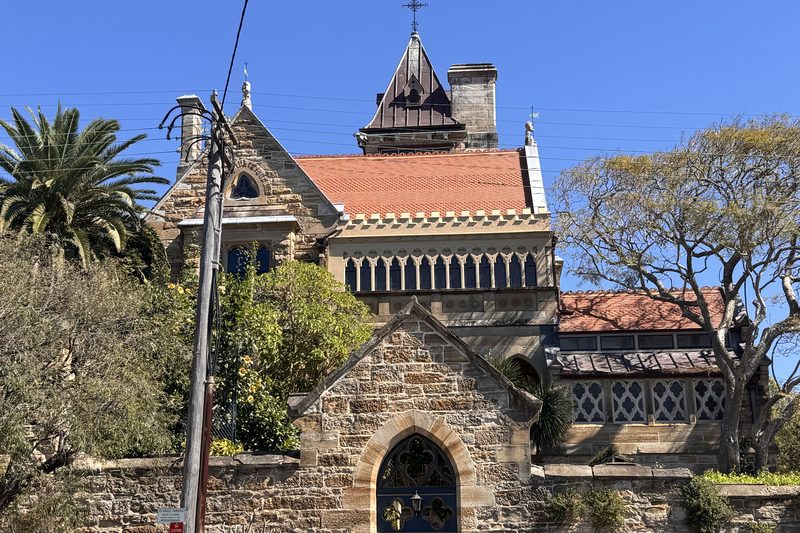 The Abbey, the Gothic sandstone landmark on Johnston Street, Annandale