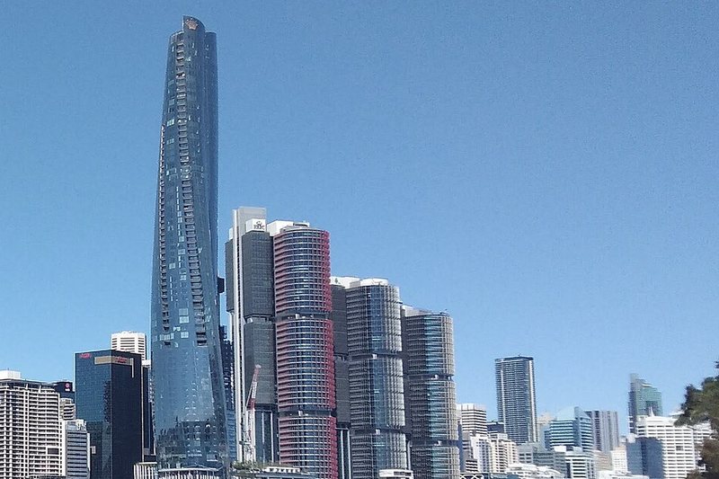 The Barangaroo towers on the harbour edge, with Crown Sydney rising above them