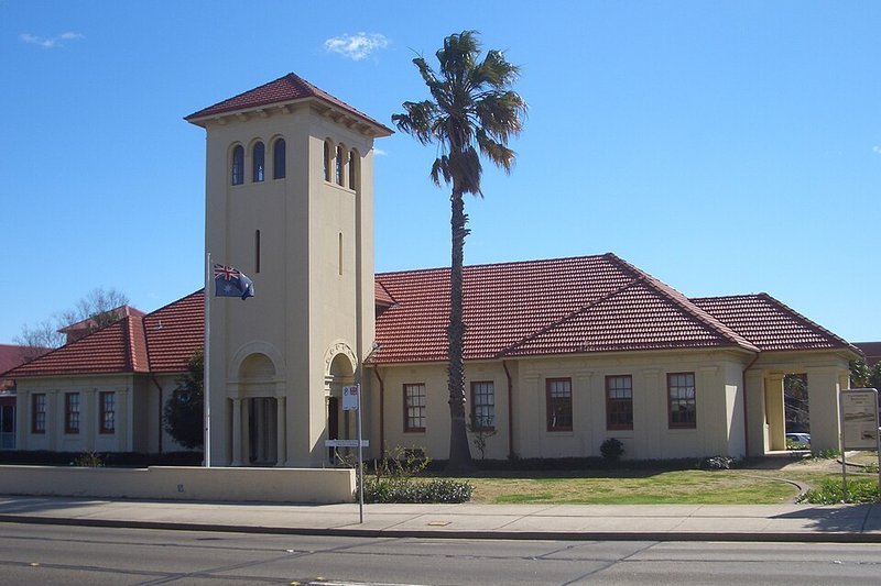 The heritage tower and tiled roofline of Canterbury Hospital in Campsie