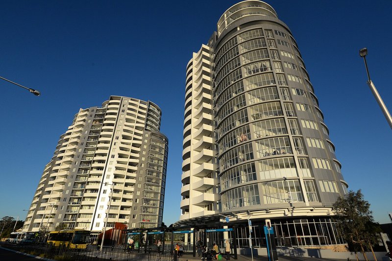 Apartment towers above the Metro station at Castle Hill