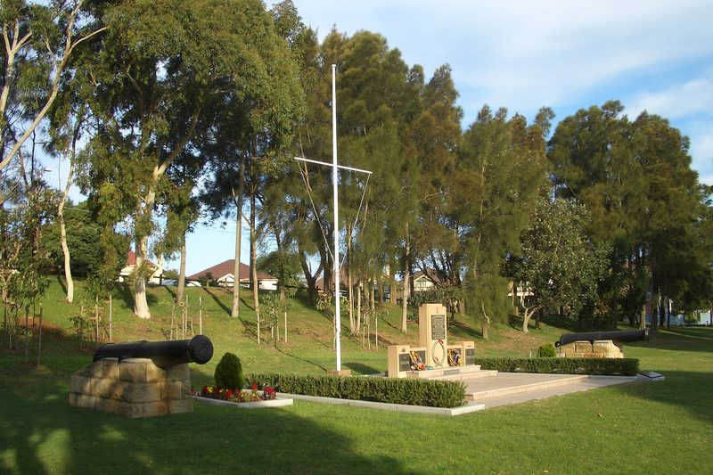 War memorial and flagstaff at Bob Clarke Memorial Reserve, Chifley