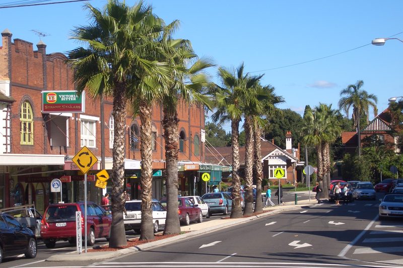 Palm trees along The Strand shopping street in Croydon