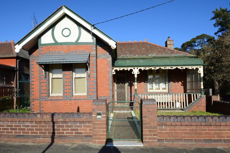 Federation cottage with decorative gable and iron lacework on Wardell Road, Dulwich Hill