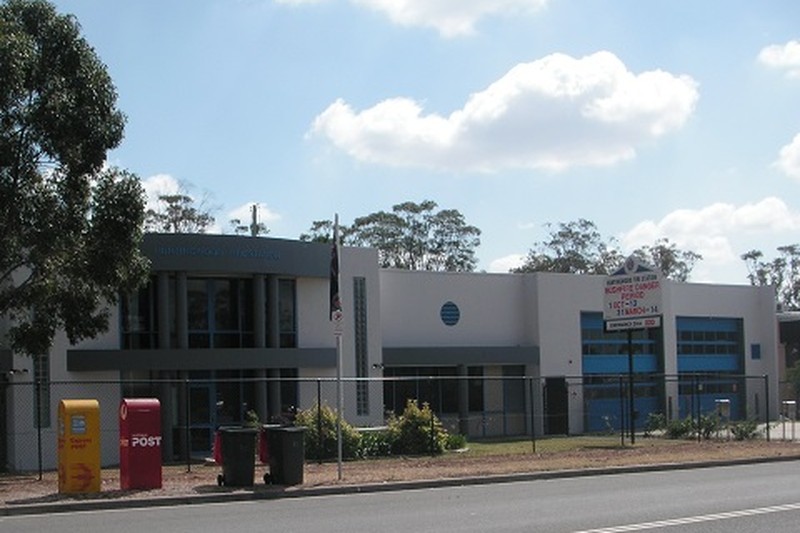 The fire station on the industrial estate at Huntingwood