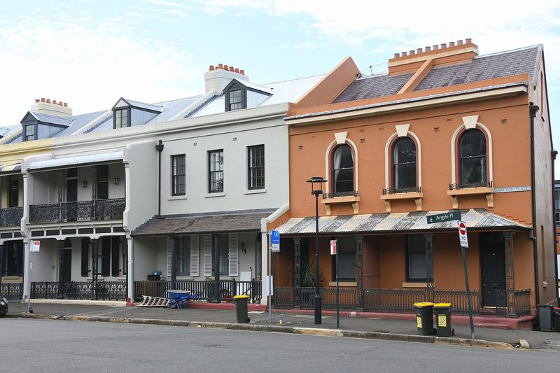 Colonial and Victorian terraces along Argyle Place, Millers Point