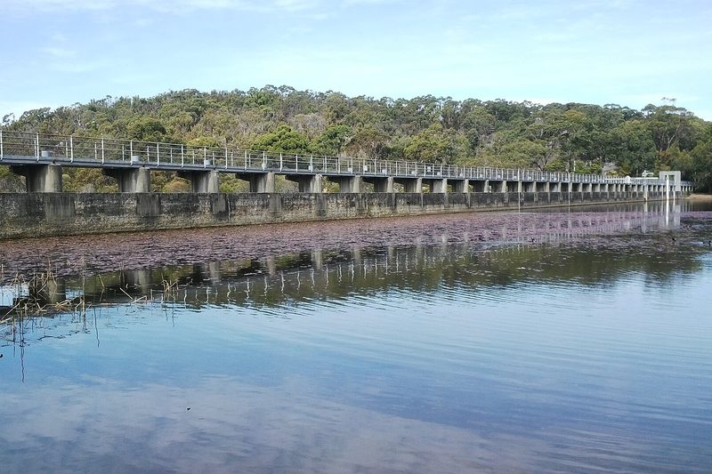 The dam wall and walkway at Manly Dam, North Balgowlah