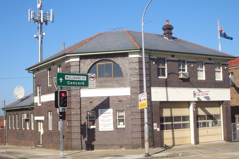 The brick fire station on the corner of Concord Road, North Strathfield