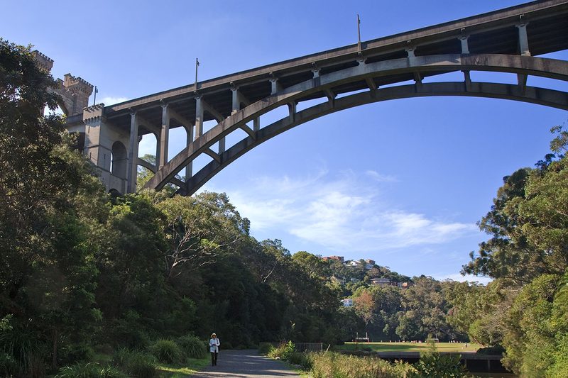 Long Gully Bridge, the castellated concrete arch that gives Northbridge its name