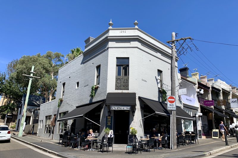 Cafe Fiveways on the corner of Heeley Street, Paddington