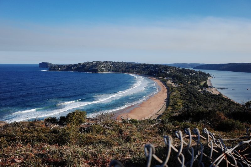 The Palm Beach isthmus from Barrenjoey, ocean on one side and Pittwater on the other