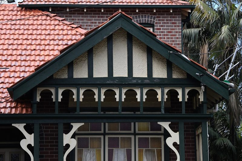 Federation house at Randwick with a timbered gable and arched verandah frieze