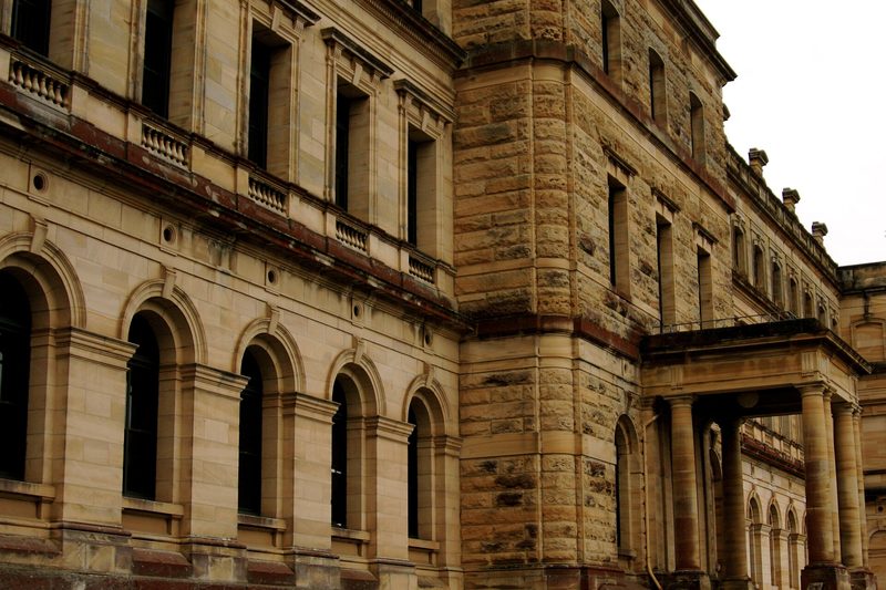 The sandstone facade of St Ignatius' College, Riverview