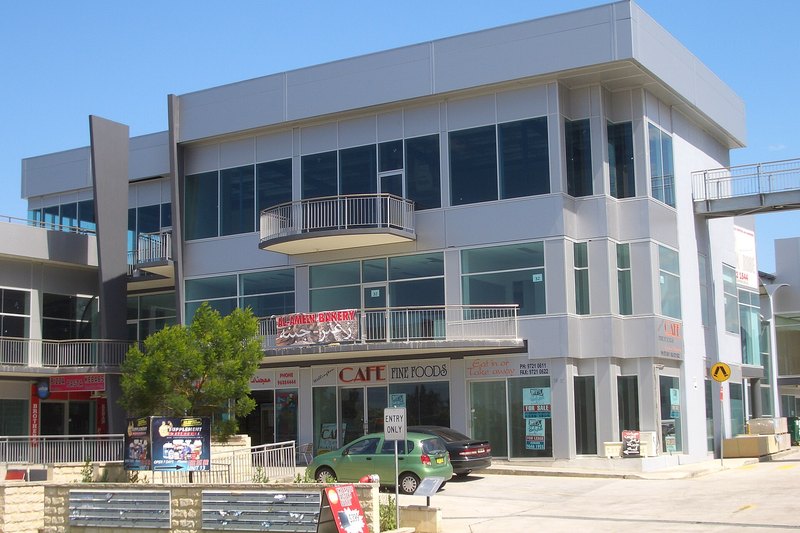 A commercial complex of cafes and shopfronts at South Granville
