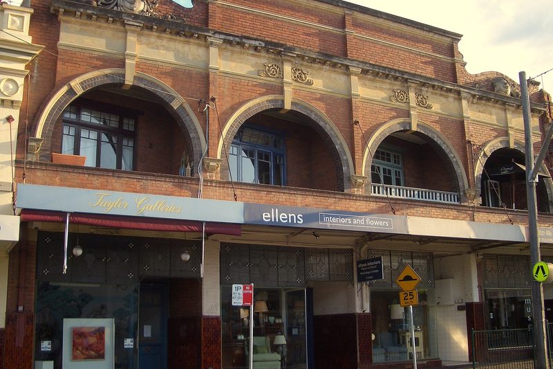 Victorian shopfronts with arched upper storey on Smith Street, Summer Hill