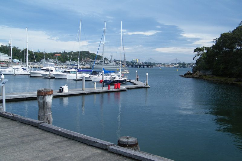 Boats moored at the marina in Wollstonecraft, near HMAS Waterhen